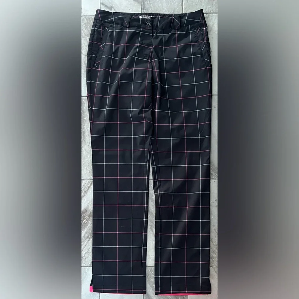 NikeGolf Dri-Fit Black and Pink Checkered Golf Pants - Picture 5 of 6